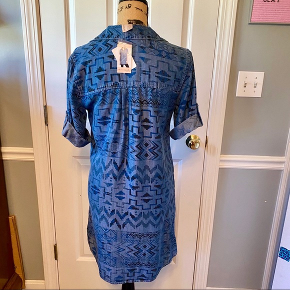NWT - Philosophy Aztec Chambray Dress NWT S - Picture 3 of 5